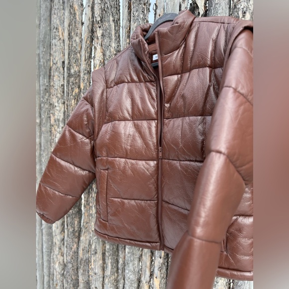 WEWOREWHAT Snap Off Sleeve Matte Faux Leather Puffer Jacket Size XS - Picture 11 of 14